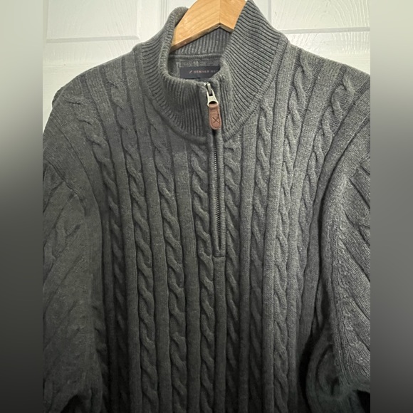 NWOT Denver Hayes Mens Cable Knit 🧶 Sweater w/ Zipper at Neck!! - Picture 2 of 8